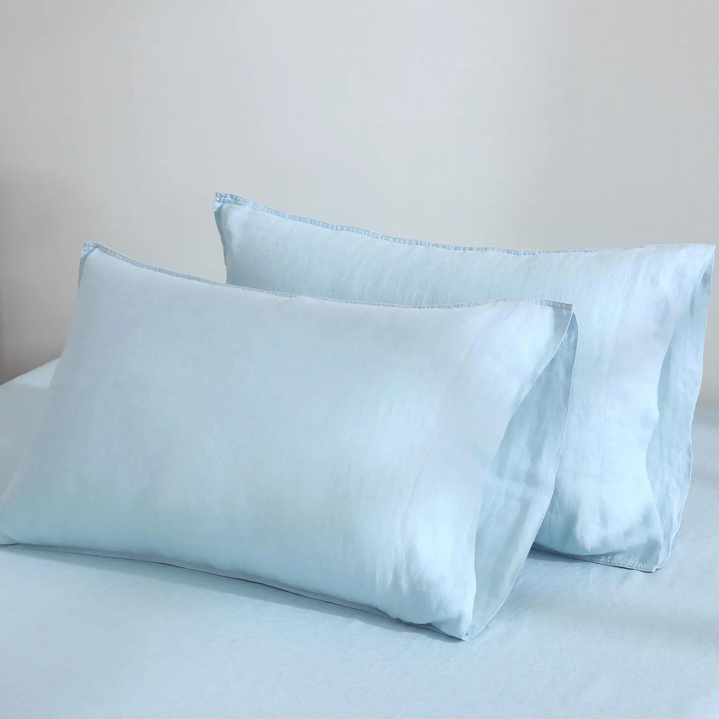 100% Linen Pillowcases (Set of 2) - Pure French Linen Pillow Case Luxuriously Soft and Breathable Pillow Cover